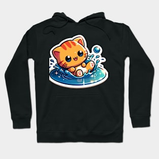 kitty in a puddle Hoodie